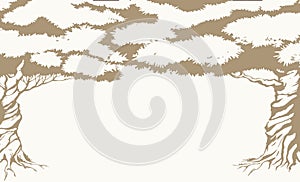 Vector background. Frame from trees