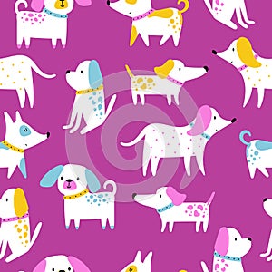 Vector background of funny dogs