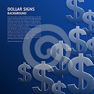 Vector background with glossy, transparent dollar signs.