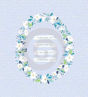 Vector background for greetings or invitations to the wedding with lovely white abstract flowers.
