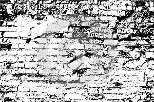 Vector background. A heavy grunge texture, old brick wall.