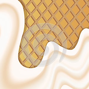 Vector background image which illustrates the liquid chocolate mass with sprinkles