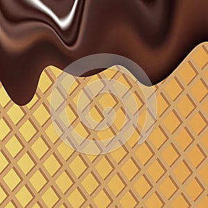 Vector background image which illustrates the liquid chocolate mass with sprinkles