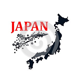 Vector background  Japan country map.