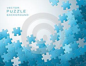 Vector background made from blue puzzle pieces