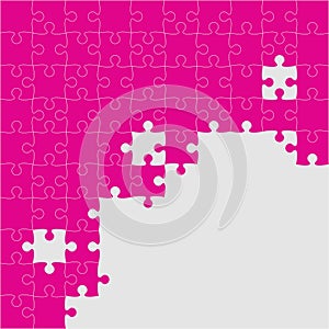 Vector background made pieces puzzle jigsaw, frame