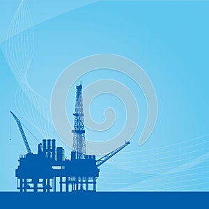 Vector background with oil platform