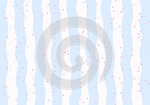 vector background The pattern of blue and white curves alternates. Pink stripes and polka dots wallpaper photo