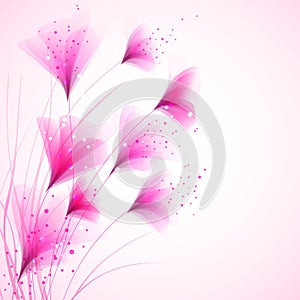 vector background with pink delicate flowers