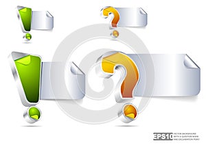 Vector background with question mark and exclamation point