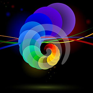 Vector background with rainbow balls.