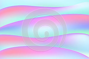 Vector background with rainbow mesh. Mystical universe banner in princess colors. Fantasy gradient with hologram. Holographic