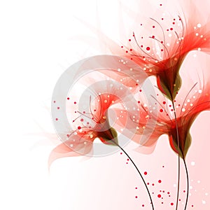 vector background with red flowers [Przekonwertowany