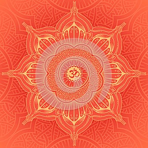 Vector background round Yoga mandala.