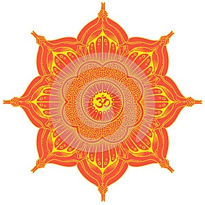 Vector background round Yoga mandala.