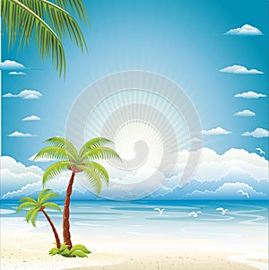 Vector background of sea beach