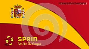 vector background spain flag with ball soccer , vector illustration and text, perfect color combination