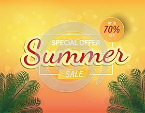 Vector Background and Special offer summer Sale banner