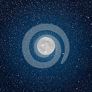 Vector Background. Starry night sky. Star. Moon.