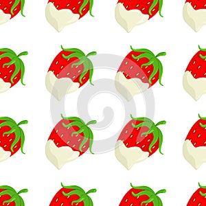Vector Background with Strawberry in Chocolate
