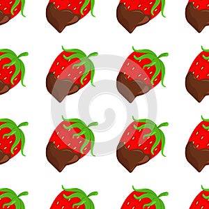 Vector Background with Strawberry in Chocolate