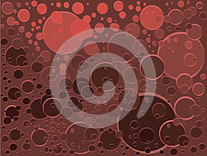 Background of stylized bubbles of sparkling red wine