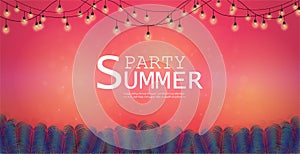 Vector Background and Summer Nights Party Flyer Design