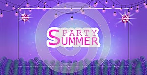 Vector Background and Summer Nights Party Flyer Design