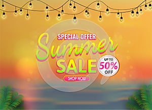 Vector Background and Summer Sale for banner