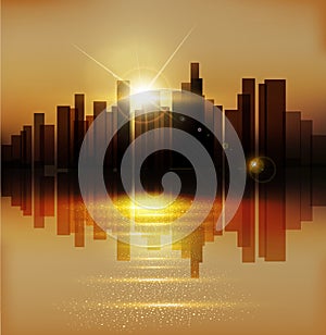 Vector background with urban landscape