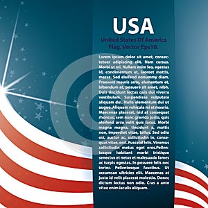 Vector background USA flag and Text