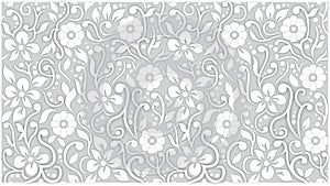 White floral pattern 3d Background vector Wallpaper. 3d Wall design pattern Background Wallpaper. White Ornamental background .