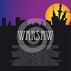 Vector background with Warsaw