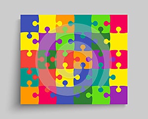 Vector background white color puzzle frame jigsaw