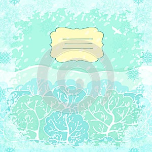 Vector backgroundl with winter landscape