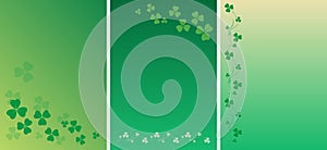 vector backgrounds with clover leaves. Saint Patrick\'s day. Floral banners. Template