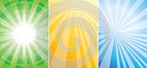 Vector backgrounds with light rays and flash - a4 banner