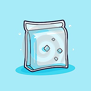 Vector of a bag of soap on a blue background