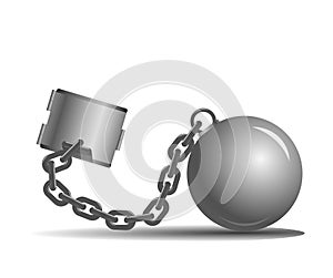 Vector ball and chain on a white background