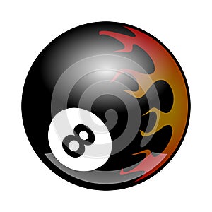 Vector 8 ball illustration isolated on white background.