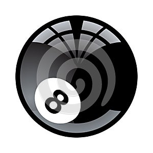 Vector 8 ball illustration isolated on white background.