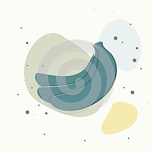 Vector banana icon on multicolored background