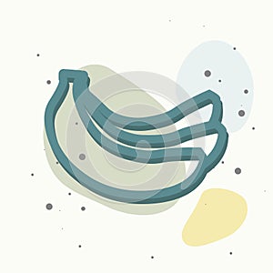 Vector banana icon on multicolored background