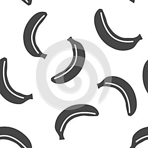 Vector banana icon seamless pattern on a white background