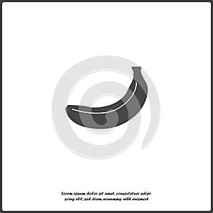 Vector banana icon on white isolated