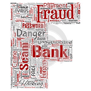 Vector bank fraud payment scam danger letter font F
