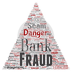 Vector bank fraud payment scam danger triangle