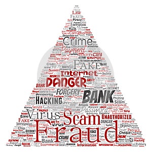 Vector bank fraud payment scam danger triangle