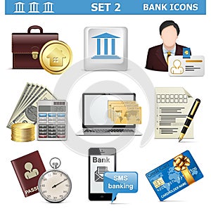 Vector Bank Icons Set 2