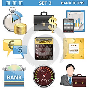 Vector Bank Icons Set 3